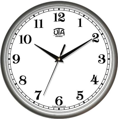 Офісний настінний годинник (30 см) UTA-01-S-41 срібло Офісний настінний годинник (30 см) UTA-01-S-41 срібло