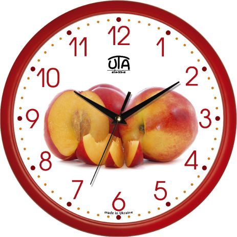 Часы кухонные настенные "Персики" UTA-01-R-66 красные