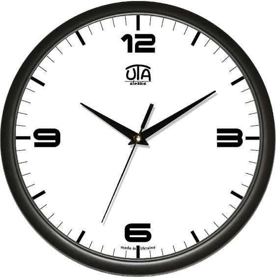 Настенные часы в офис (30 cм) UTA-01-B-40 черные Настенные часы в офис (30 cм) UTA-01-B-40 черные