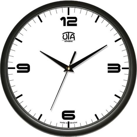 Настенные часы в офис (30 cм) UTA-01-B-40 черные