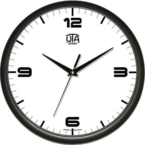 Настенные часы в офис (30 cм) UTA-01-B-40 черные Настенные часы в офис (30 cм) UTA-01-B-40 черные
