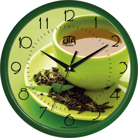 Настенные часы в кухню (30 cм) UTA-01-GR-21 зеленые