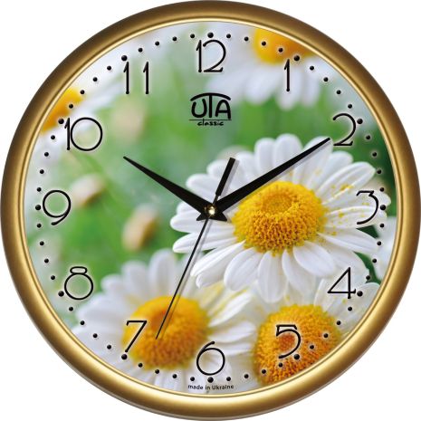 Настінний годинник (30 см) "ромашка" UTA-01-G-23