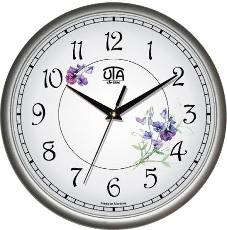 Настінний годинник (30 см) срібло UTA-01-S-37