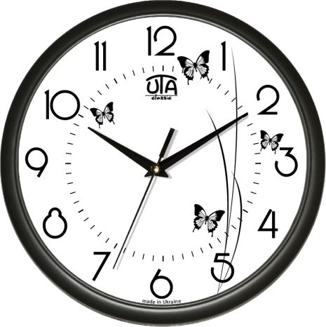 Настінний годинник (30 см) UTA-01-B-28 Чорний