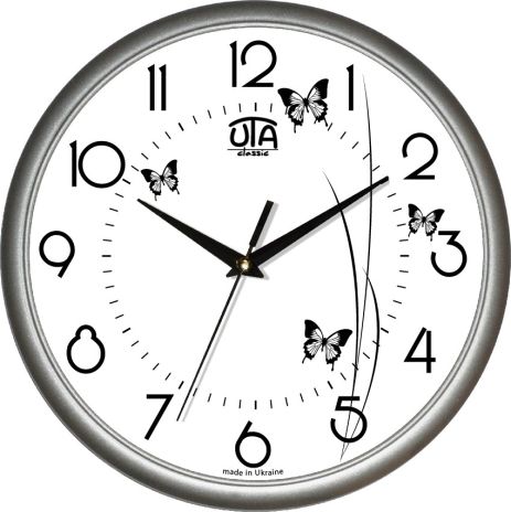 Настенные часы (30 cм) UTA-01-S-28- серебристые