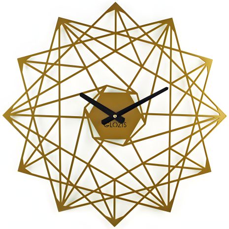 Настенные Часы Glozis Star Звезда желтые (50 см), Металлические