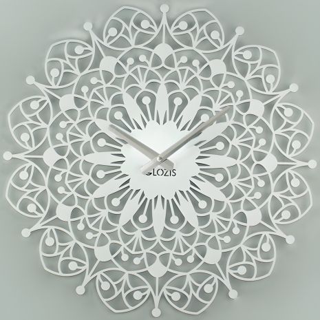 Настенные металлические часы Glozis Ajur белые (50 см) [Металл, Открытые, Цвета]
