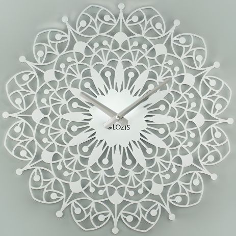 Настінний білий годинник Glozis Ajur з металу, 50 см Настінний білий годинник Glozis Ajur з металу, 50 см