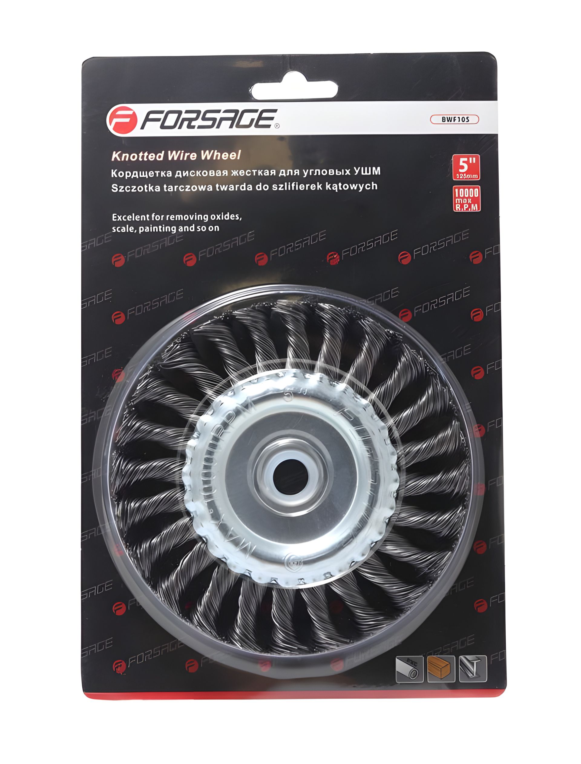 Кордщетка дискова сталева кручена для УШМ 150мм, в блістері FORSAGE F-BWF106 Кордщетка дискова сталева кручена для УШМ 150мм, в блістері FORSAGE F-BWF106