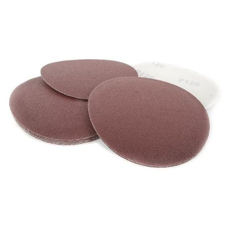 Круг наждачный на липучке 125 мм, бумага класс E, плотность 220 г/м², К120, 10 ед. INTERTOOL BT-0562