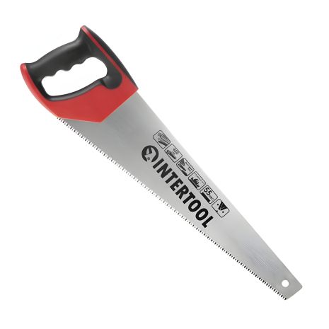 Ножівка по деревині з гартованим зубом, потрійне заточування, 450 мм, 7 зуб/дюйм, INTERTOOL HT-3105