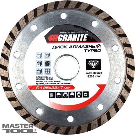 Диск алмазный 1150 мм "TURBO" GRANITE MASTERTOOL 9-02-115