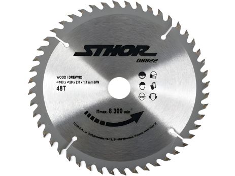 Пильный диск для дерева 160х20х48 зубов Vorel 08822