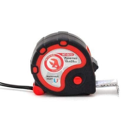 Рулетка с металлическим полотном 10 м x 25,0 мм INTERTOOL MT-0610 Рулетка с металлическим полотном 10 м x 25,0 мм INTERTOOL MT-0610