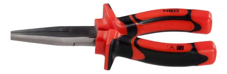 Подовжені VDE плоскогубці 160 мм, поліровані, двокомпонентні, сталь CrV, сертифікат TÜV NEO 01-071 Подовжені VDE плоскогубці 160 мм, поліровані, двокомпонентні, сталь CrV, сертифікат TÜV NEO 01-071