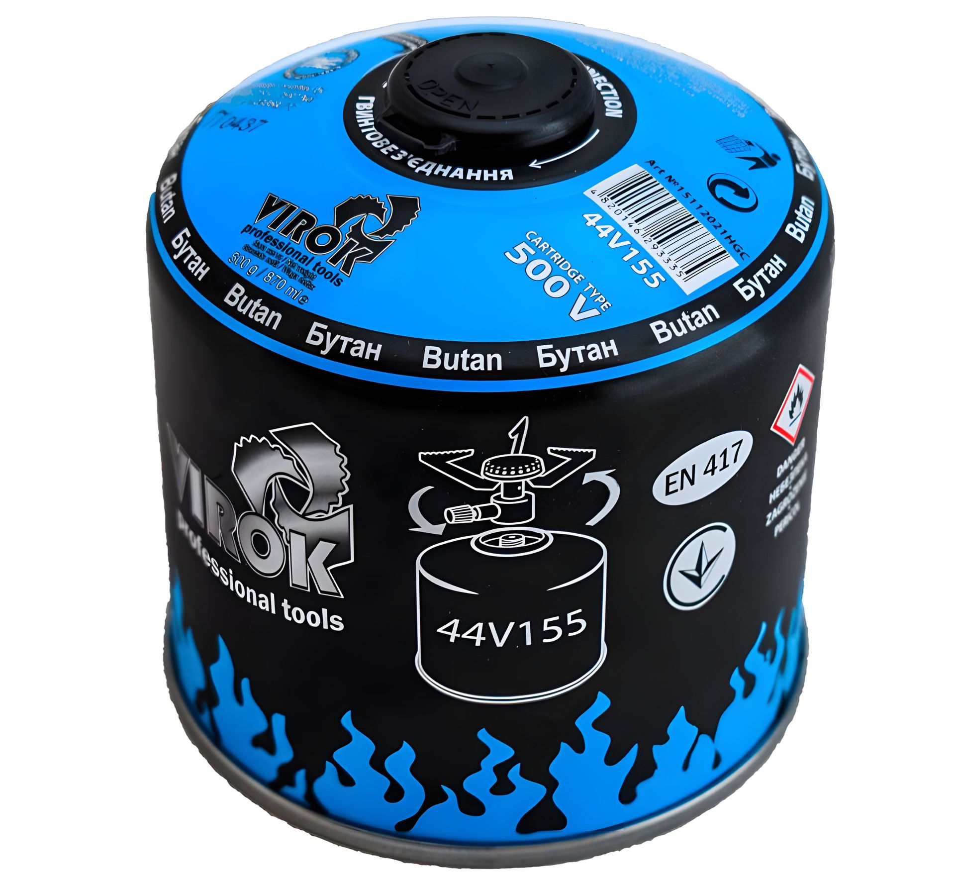 ΠΠ°Π»ΠΎΠ½ Π³Π°Π·ΠΎΠ²ΠΈΠΉ 1-ΡΠ°Π·ΠΎΠ²ΠΈΠΉ Π· ΡΡΠ·ΡΠ±Π»Π΅Π½Π½ΡΠΌ 500g/870ml. Π΄Π»Ρ ΠΏΠ»ΠΈΡ/ΠΊΠ΅ΠΌΠΏΡΠ½Π³Ρ (EN417) BUTAN VIROK 44V155 - Π’ΡΡΠΈΠ·ΠΌ ΠΠ°Π»ΠΎΠ½ Π³Π°Π·ΠΎΠ²ΠΈΠΉ 1-ΡΠ°Π·ΠΎΠ²ΠΈΠΉ Π· ΡΡΠ·ΡΠ±Π»Π΅Π½Π½ΡΠΌ 500g/870ml. Π΄Π»Ρ ΠΏΠ»ΠΈΡ/ΠΊΠ΅ΠΌΠΏΡΠ½Π³Ρ (EN417) BUTAN VIROK 44V155 - Π’ΡΡΠΈΠ·ΠΌ