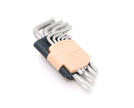 Набор L-образных ключей TORX 9 предметов (Т10, Т15, Т20, Т25, Т27, Т30, Т40, Т45, Т50) с пластиковым держателем от ROCKFORCE FORSAGE RF-5098