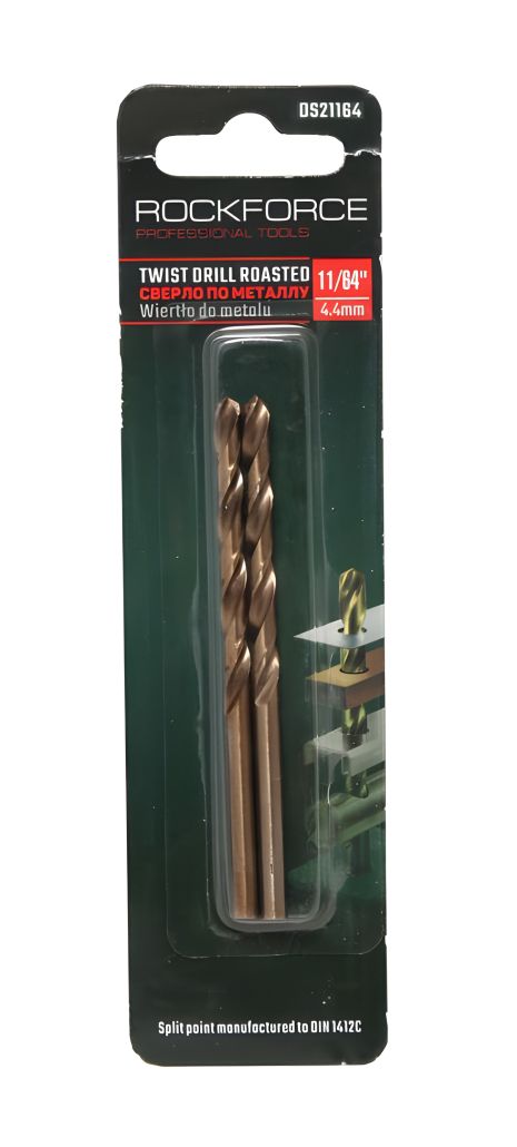 Сверло по металлу 3.5мм HSS+Co(2шт), в блистере ROCKFORCE FORSAGE RF-DS235H