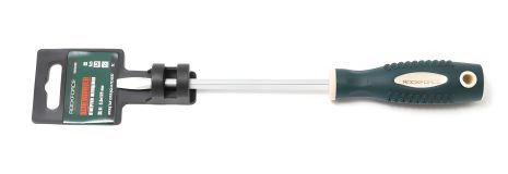 Шлицевая магнитная отвертка "Profi" S2 SL5.5х75мм на пластиковом держателе, ROCKFORCE FORSAGE RF-70155075