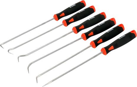 Набор длинных крючков с ручкой и шилом l=240 мм, компл. 6 шт Yato YT-08428