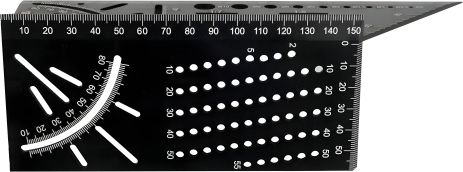 Угольник алюминиевый стереометрический 3D с транспортиром и шаблонами отверстий Yato YT-70825 Угольник алюминиевый стереометрический 3D с транспортиром и шаблонами отверстий Yato YT-70825