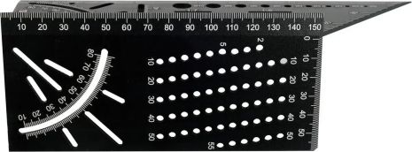 Кутник алюмінієвий стереометричний 3D з транспортиром та шаблонами отворів Yato YT-70825