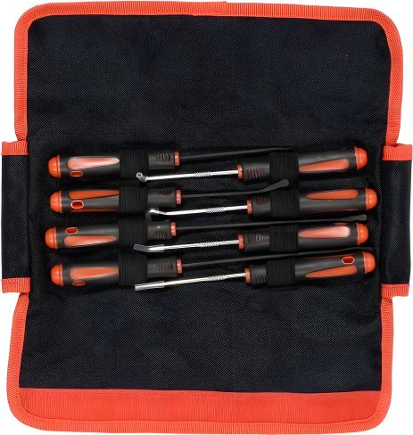 Набор крючков и ложечек для демонтажа уплотнителей 8 элементов Yato YT-08431 Набор крючков и ложечек для демонтажа уплотнителей 8 элементов Yato YT-08431