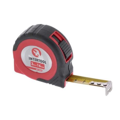 Рулетка с фиксатором 3м*16мм INTERTOOL MT-0403 Рулетка с фиксатором 3м*16мм INTERTOOL MT-0403