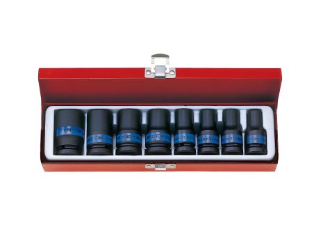 Комплект ударных головок 1/2" 8 шт 10-24 мм тонкостенные KING TONY 4413MP