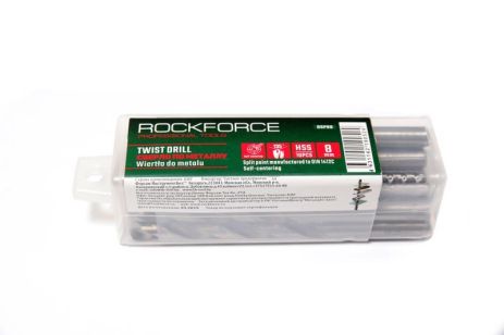 Свердло по металу 4мм HSS(10шт), у пластиковому футлярі ROCKFORCE FORSAGE RF-DSP40