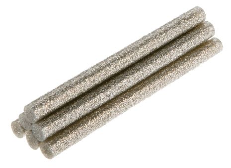 Стержни клеевые 11 x 100 мм, 6 шт., с блестками серебряные Topex 42E192