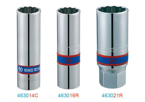 Свечная головка 1/2" 14 мм 12-граная, резина KING TONY 463014RC