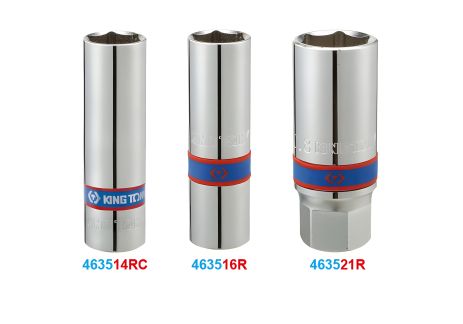 Свечная головка 1/2" 21 мм с резиновым уплотнителем, KING TONY 463521R