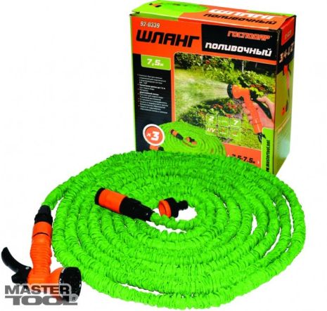 Шланг поливочный удлиняющийся X-hose 2,5 - 7,5 м Господар Mastertool 92-0339 Шланг поливочный удлиняющийся X-hose 2,5 - 7,5 м Господар Mastertool 92-0339