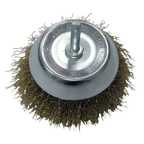 Щітка чашкова гофрована 50мм (шток 6мм), латунна PROLINE 32845 Щітка чашкова гофрована 50мм (шток 6мм), латунна PROLINE 32845