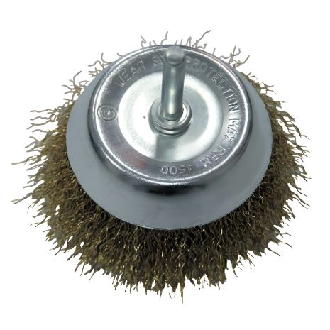 Щітка чашкова гофрована 50мм (шток 6мм), латунна PROLINE 32845 Щітка чашкова гофрована 50мм (шток 6мм), латунна PROLINE 32845