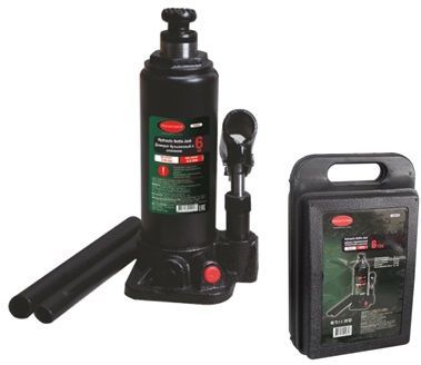 Пляшковий домкрат 6 з клапаном (висота підхвату - 216мм, висота підйому - 413мм, хід штока - 127мм) ROCKFORCE FORSAGE RF-T90604-S в кейсі