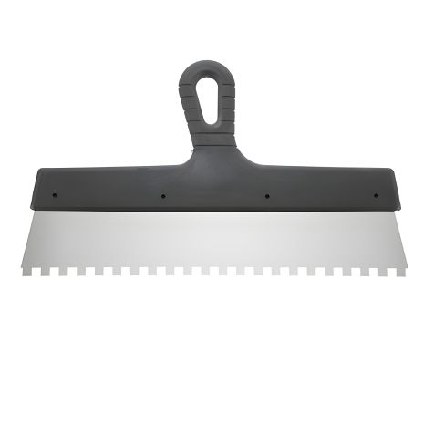 Нержавіючий шпатель, 350 мм, зубчастий 8×8 мм, INTERTOOL KT-2358 Нержавіючий шпатель, 350 мм, зубчастий 8×8 мм, INTERTOOL KT-2358