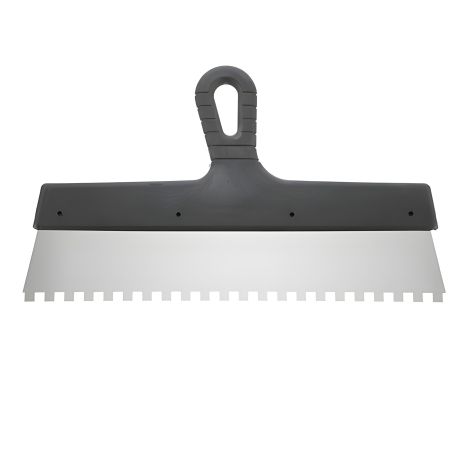Нержавіючий шпатель, 350 мм, зубчастий 8×8 мм, INTERTOOL KT-2358 Нержавіючий шпатель, 350 мм, зубчастий 8×8 мм, INTERTOOL KT-2358