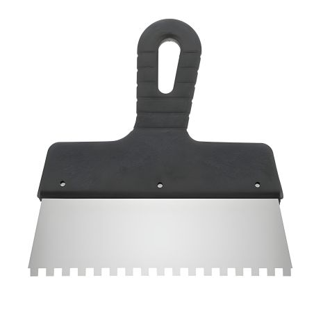 Шпатель из нержавеющей стали, 200 мм, зуб: 6×6 мм, INTERTOOL KT-2206 Шпатель из нержавеющей стали, 200 мм, зуб: 6×6 мм, INTERTOOL KT-2206