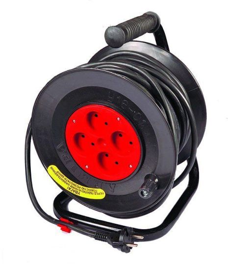 Подовжувач на котушці без теплозахисту 20 м MASTERTOOL 94-0040 Подовжувач на котушці без теплозахисту 20 м MASTERTOOL 94-0040