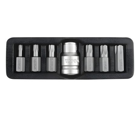 Набір біт TORX SECURITY + перехідник 1/2" Т25-Т55 Yato YT-0416 Набір біт TORX SECURITY + перехідник 1/2" Т25-Т55 Yato YT-0416