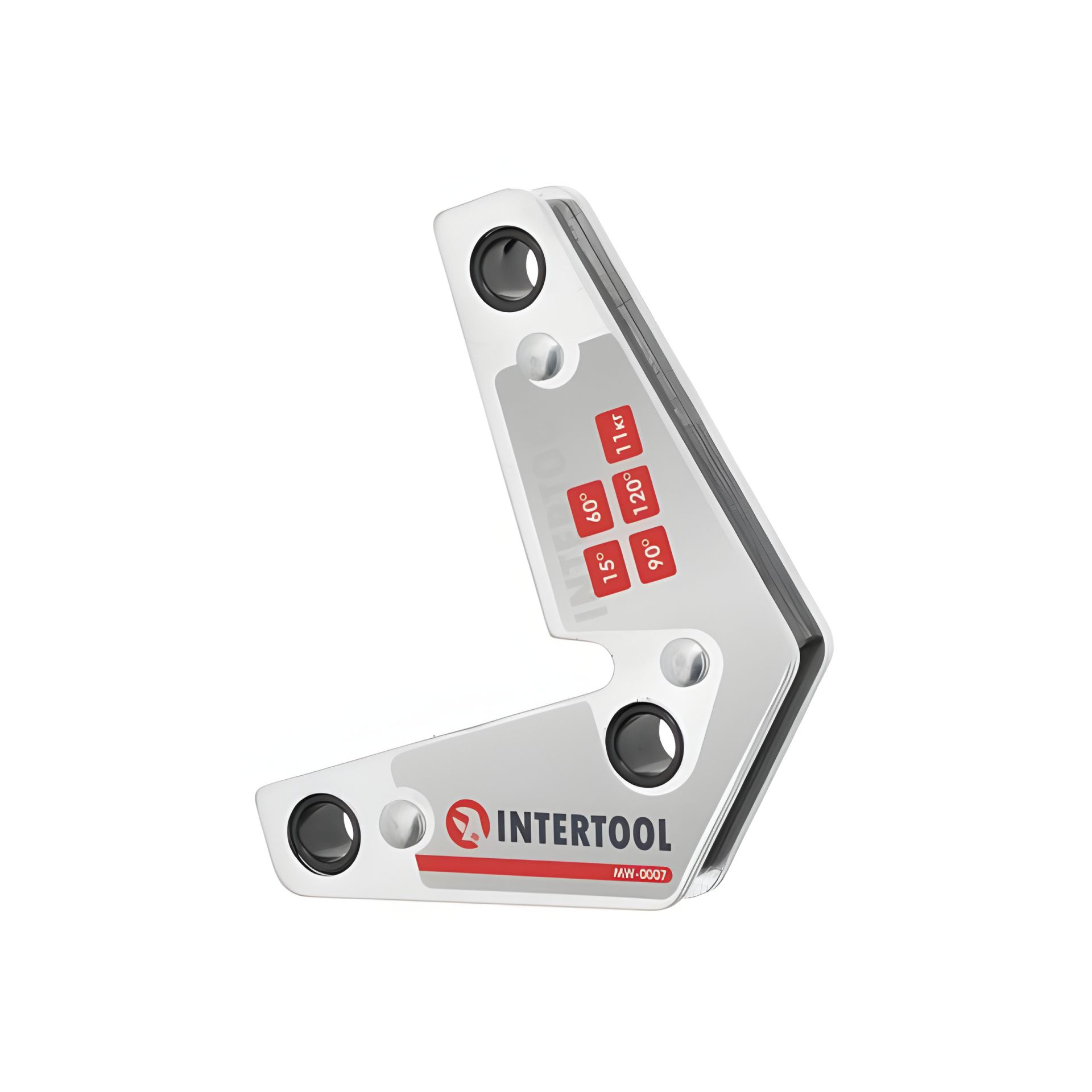Магнитный угольник для сварки, 15°, 60°, 90°, 120°, 11 кг, 75×85 мм INTERTOOL MW-0007 Магнитный угольник для сварки, 15°, 60°, 90°, 120°, 11 кг, 75×85 мм INTERTOOL MW-0007