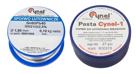 Topex 44E732 Набір для паяння, припій, каніфоль; припій 60% Sn, O 1.5 мм, SW21, 100 г, флюс 35 мл