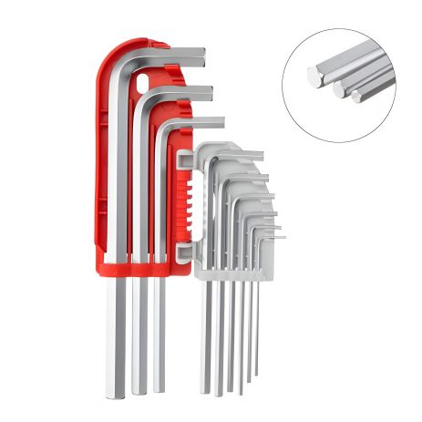 Г-подібних шестигранних ключів набір, подовжені, 9 шт., 1,5-10 мм, S2, професійні INTERTOOL HT-1803