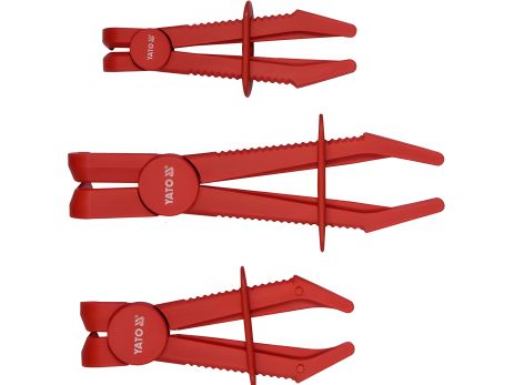 Затискачів набір із фіксатором для шлангів 3 шт. Yato YT-08403