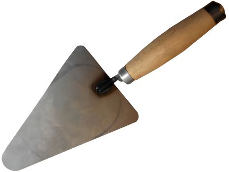 Вузька трикутна кутова кельма з металом. Вузька трикутна кутова кельма з металом.