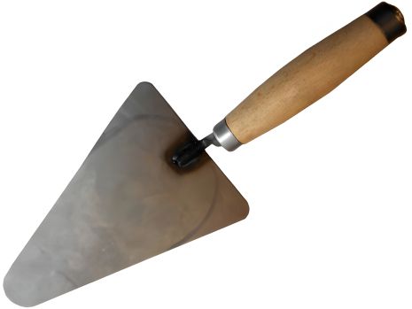 Вузька трикутна кутова кельма з металом.