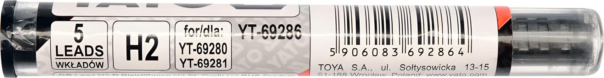 Грифель для автоолівця H2 5 шт Yato YT-69286, для професіоналів Грифель для автоолівця H2 5 шт Yato YT-69286, для професіоналів